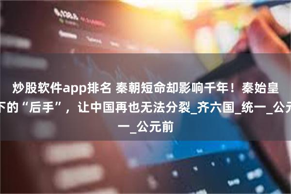 炒股软件app排名 秦朝短命却影响千年！秦始皇留下的“后手”，让中国再也无法分裂_齐六国_统一_公元前